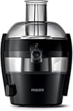 Philips Viva Collection Entsafter - Kompaktes Design, QuickClean-Technologie, Direktsaft in Glas, 500W Motor, 1,5L Fassungsvermögen, Tropf-Stopp, Leicht zu reinigen (HR1832/00)