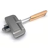 NORK Heißer Sandwich-Toaster, kleiner Sandwich-Maker, antihaftbeschichtet, doppelseitige Bratpfanne, Panini-Grillpfannen mit abnehmbarem Griff für Familie, Frühstück, Camping