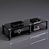 Hifi-Racks, AV-Medienschrank, Ständerkomponente, mehrstöckig, Stoßdämpfung, große Stereo-Racks und -Ständer, Haushalts-Audio-Video-Regale für Verstärker, Lautsprecher, Plattenspieler (Schwarz Nr. 1,