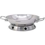 FEUERGOTT Wok Pfanne Edelstahl Ø 30 cm inkl. Wokring - mit abklappbaren Griffen, runder Boden, spülmaschinengeeignet, für Grill, Gasherd, Induktion