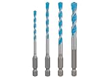 Bosch 4x EXPERT HEX-9 Multi Construction Bohrer-Set (für Beton, Soft Ceramic Tiles, 4-8 mm, Professional Zubehör Schlagbohrer, Schrauber, Bohrmaschine)