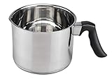 Spetebo Edelstahl Milchtopf 1,5 Liter - geeignet für Elektro, Glas, Glaskeramik, Ceran und Induktion - Edelstahltopf zum erwärmen von Milch Schmelztopf Wasserbad