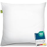 Beautissu Allergiker Kopfkissen 80x80 cm – Mikrofaser Steppkissen 800g Weiche Füllung – 60° Waschbares Schlafkissen Oeko-TEX – Kissen 80x80 Pillow 80x80 – Sofa Deko Kissen Bett BeauNuit NK