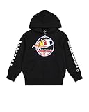 Champion Legacy Play With Graphics B (306910) – Ultraleichtes, weiches, kompaktes Polyfleece-Kapuzenpullover mit durchgehendem Reißverschluss, Schwarz (NBK), 7–8 Jahre (S), Jungen FW24