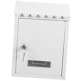 Toddmomy Vintage Wandbriefkasten aus Robustem Eisen Wetterfester Verschließbarer Postkasten im Europäischen Stil Platzsparend Große Kapazität für Briefe und Zeitungen Weiße