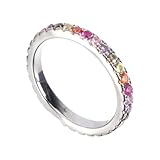 Yardwe Weißgold Plattierter Verlobungsring mit Zirkonia Eleganter Partnerring für Damen Modisches Fingeraccessoire Leichter Schmuck für Besondere Anlässe und Geschenke