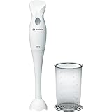 Bosch Stabmixer MSM6B150, Abnehmbarer Mixfuß, Mixbecher mit Deckel, ergonomischer Griff, leichtes Gehäuse, 4-Klingen-Messer, einfache Reinigung, 300 W, weiß