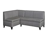Rodnik Eckbank Look in grau, Sitzbank, Polsterbank mit Stauraum, Truhenbank 167x120 cm (kurzer Schenkel Links)