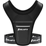 ZelaFit® Laufweste für Damen und Herren, Einheitsgröße, verstellbar, leichte Laufweste mit Reflektoren, wasserdichter Handytasche, Schlüsselhalter, kompakte Alternative zum Laufrucksack (Schwarz)