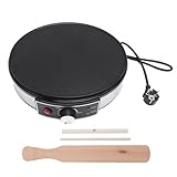 Electric Crepe Maker -Maschine, 11,8 Zoll mit LED -Indikatoren, Einstellbare Temperaturregelung, Anti -Stick -Krepppfanne mit Teigstreuer Spatel für Heim und Kommerzielle Nutzung