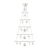 Beleuchtete Wanddekoration für Weihnachtsbaum, beleuchteter Weihnachtsbaum aus Holz zum Aufhängen an der Wand mit warmen LED-Lichtern, Dekoration für Zuhause, Party und Bühne