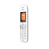 Gigaset E370HX - DECT-Mobilteil mit Ladeschale - Fritzbox-kompatibel - Schnurloses Senioren-Telefon für Router und DECT-Basis - SOS-Funktion - Einfache Bedienung - Farbdisplay, weiß
