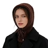 WUODHTW Hooded Scarf Beanie for Women Men Balaclava Scarves Hat for Fall Winter Beanie Skull Cap Face Cover Neck Warmer Ski hat (Coffee)