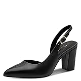 Marco Tozzi Damen Pumps weiches Feel Me Fußbett Leder Leder Decksohle weiches Innenfutter Modern, schwarz (Black), 37 EU
