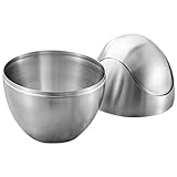 VOSAREA Eiförmiger Mülleimer Mini -müll Kann Container Drinnen Deckel Kleiner Müll Kücheneimer Korb Tisch Mülleimer Schreibtisch-mülleimer Behälter Büromüll Abfall Silver Rostfreier Stahl