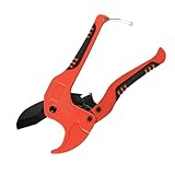 42mm PVC-Rohrschneider Kunststoff, Profi Kunststoff Rohrabschneider mit Ratsche für PVC PPR PP PE PEX Rohrschere, Haus Werkstatt Werkzeuge, mit Rutschsichere Griffe(Aluminium)