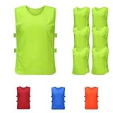 PTJJXA 6 Stück Leibchen Fußball Set, Sport Trikot Leibche 62x65 cm, Atmungsaktiv mit Mesh Trainingsleibchen Erwachsene xl Geeignet für 170-200cm Höhe Herren Damen, Basketball Trainingsweste (Grün)