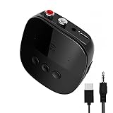 eppfun Bluetooth 5.2 Audio Adapter, Empfänger für Stereoanlage, 3.5mm AUX Klinke & Cinch Receiver Adapter für Lautsprecher Verstärker