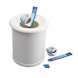 Westmark Tischabfall-/Kosmetikeimer, Füllvolumen: 1 Liter, Porzellan-Optik, Abnehmbarer Deckel, Kunststoff, Weiß, 21202270