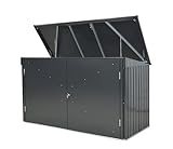 tepro Universalbox Store Max aus Metall, abschließbar, wetterfest & wartungsfrei, galvanisiertes Stahlblech & Zinkstahlrahmen, aufklappbares Dach & Doppelflügeltür, ca. 232,5 x 104,5 x 132 cm