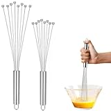 2 Stück Rührblitz,Schneebesen Edelstahl -Kugeln,Schneebesen Kugeln,Edelstahl Kugelbesen Schneebesen-Set,Schneebesen,Schneebesen Klein,zum Mischen,Kochen,Schneebesen,Schlagen(10 Zoll and 12 Zoll)