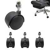 JIEBWCHA Stuhlrollen mit Rollen, Rollen für Bürostühle, Ersatzrollen für Swirl Möbel, 4 Stück für Teppiche | Basis-Lenkrollen für Stühle, Elektroöfen, Kommoden