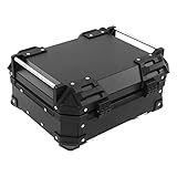 Motorrad-Gepäckbox mit Abnehmbarem Boden und Liner, 25 L, Stoßfester Ersatz mit Großem Fassungsvermögen für Suzuki (Schwarz)
