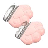 PERSELOSO 2Stücke Katzenkamm Ergonomische Haustierbürste für Effektive Haarentfernung Edelstahlborsten für Gesundes Fell für Katzen und Hundepflege und Tragbar