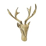 Alipis 1Stk Hirschkopfschmuck aus Messing Vintage Kommode Knöpfe Figur Stand Reh Hutablage aus Geweih Tür bürodeko büro dekoration bücherregal hirschkopf Hirschkopf Handwerk Yellow