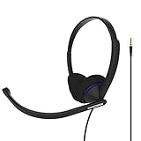 Koss CS200i On-Ear-Kommunikations-Headset, Boom-Mikrofon, kabelgebunden mit 3,5-mm-Stecker, Schwarz