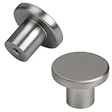 goldenwarm 10 Stück Silber Möbelknöpfe Gebürstetes Nickel Vintage Schubladenknopf Aluminium Knöpfe Kommode Möbelgriffe Edelstahl Türgriffe Küche Schrankknöpfe Runde