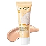 Color Correcting BB Cream, Liquid Rice BB Cream mit SPF 45+, Full Coverage Foundation CC Cream, Feuchtigkeitsspendend und Makellos, Langanhaltender Samtiger Hauteffekt, Natürliches Finish(Nature)