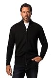 JP 1880 Herren große Größen Übergrößen Menswear L-8XL Strickjacke, Stehkragen, Rippbündchen schwarz 5XL 717032130-5XL