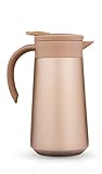 BOHORIA® Isolierkanne | Thermoskanne | Kanne für Kaffee, Tee & Wasser | Edelstahl | Quick Tip Verschluss | 0,8 Liter (Gold)