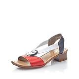 Rieker Damen Riemchensandalen 62662, Frauen Sandalen,Sommersandalen,Sommerschuhe,Freizeitschuhe,offene Schuhe,rot Kombi (35),39 EU / 6 UK