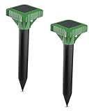 Solar Maulwurfschreck, Multifunktion Maulwurf Vertreiber, Ultraschall Maulwurfschreck, Solar Maulwurf Vertreiber für Maulwurf, Nagetier, Schlange, Wühlmausabwehr Deal für Garten Rasen Farm (2 Stück)