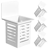 OSALADI 4 Stück Bohrfreies Wandmontage Duschregal aus Robustem PP Weiß Platzsparendes Badezimmer und Küchen Organizer Wandhalter für Shampoo Seife und Küchenutensilien