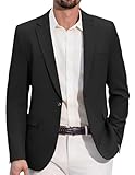 COOFANDY Herren Sakko Sportlich Blazer 1 Knopf Freizeit Sakko Jackett Sportsakko Anzugjacke für Männer Business Casual Schwarz XL