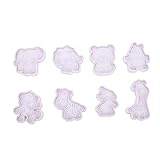 WATIIFUFU 8 Stück Teiliges Tierisches Keksbackform Lebensmittelechtem Kreative Ausstechformen für Plätzchen Pralinen und Zuckerwürfel Spülmaschinenfest und Leicht zu Reinigen für Desserts