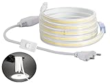 H+H Leipzig COB LED Stripe Set, LED Streifen Band Lichtschlauch Leiste Kette, Teilmöglichkeit aller 10 cm, 360LEDs pro Meter, IP20 Netzkabel mit Eurostecker (20 Meter, Kaltweiß (6000K), mit Schalter)