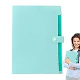 Hängeordner | Quittungs-Organizer | Größe A4, tragbar, mit farbigen Etiketten und sieben Taschen für Schule, Haus, Büro, Quittungen