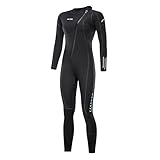Ultra-Stretch-Neoprenanzug, 3 mm, Frontreißverschluss, Ganzkörper-Tauchanzug, Einteilig, für Männer und Frauen, Schnorcheln, Tauchen, Schwimmen, Surfen (Frauen, L)