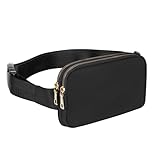 Geestock Bauchtasche Damen Gürteltasche Herren, Sport Mode Hüfttaschen Verstellbare Träger Brustbeutel, zum Wandern Laufen Einkaufen Radfahren 01 Schwarz