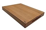 EFO Schneidebrett Holz 40x30x4 cm | Großes Küchenbrett aus Buchenholz | Holzbrett Küche mit praktischen Griffen | Holzschneidebrett für Brot, Fleisch und Gemüse | Langlebiges Servierbrett