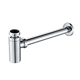 GRIFEMA COMPLENTOS-G103 | Messing Siphon Geruchverschluss für Waschbecken, 1 1/4', Runde Form, 340 cm | Universal Siphon für Waschtisch, mit Verlängerung, Chrom