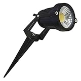 LED Gartenleuchte Amira 1 Stück 230V 5W Warmweiß 3000K | IP44 mit Erdspieß | 500 lm Außenleuchte für Beet, Weg & Terrasse | Robustes, wetterfestes Aluminiumgehäuse | inkl. 1,5 m Anschlusskabel
