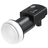 SLx Single LNB mit Eingebautem Signalfinder, Satelliten LNB Digital HD 4K mit Wetterschutz, KU-Band Universal