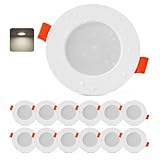Sineyon LED Einbaustrahler 230V, 12er Set IP44 LED Spots Badezimmer 4000K Neutralweiß, 4W Deckenspots Weiß, 25mm Ultra Flach Spots Deckenleuchte, Einbauleuchten 65-80mm Lochmaß für Küche Wohnzimmer