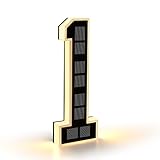 CARPESUN Solar Hausnummer Beleuchtet für Außen Wasserdicht, Beleuchtete Hausnummernschild Solar, Hausnummernleuchte Schwarz Groß - Höhe 23 cm (1-schwarz, 23CM)
