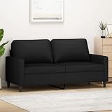 Cozynest 2-Sitzer-Sofa Schwarz 140 cm Samt Couch für Wohnzimmer, Polstersofa mit Metallgestell, Loungesofa Zweisitzer Wohnzimmersofa Wohnzimmermöbel